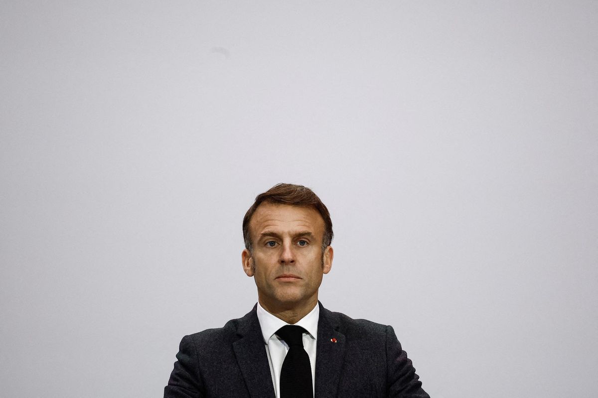 Emmanuel Macron lors d’un discours pour le 80e anniversaire de la Libération de Strasbourg au Palais Universitaire.