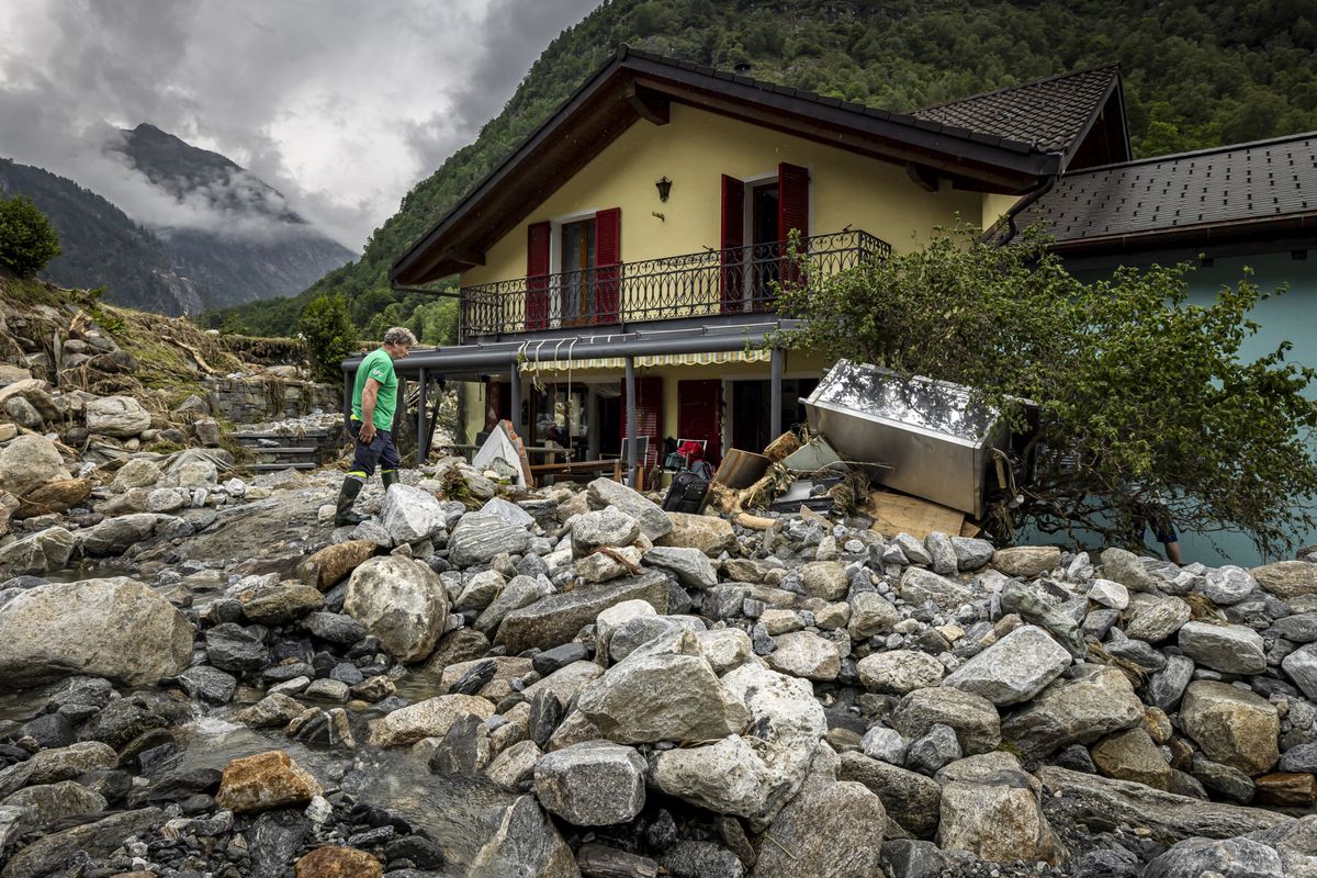 Une maison au Tessin touché par les dégâts causés par les intempéries