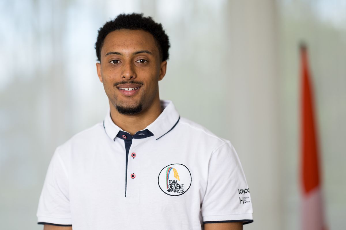 Timothe Mumenthaler (Athletisme), pendant la presentation de la selection 2024 du Team Geneve programme cantonal de soutien aux athletes de l'elite, le mardi 16 avril 2024 a la Residence du Consul general de France, a Cologny (Bastien Gallay / GallayPhoto)