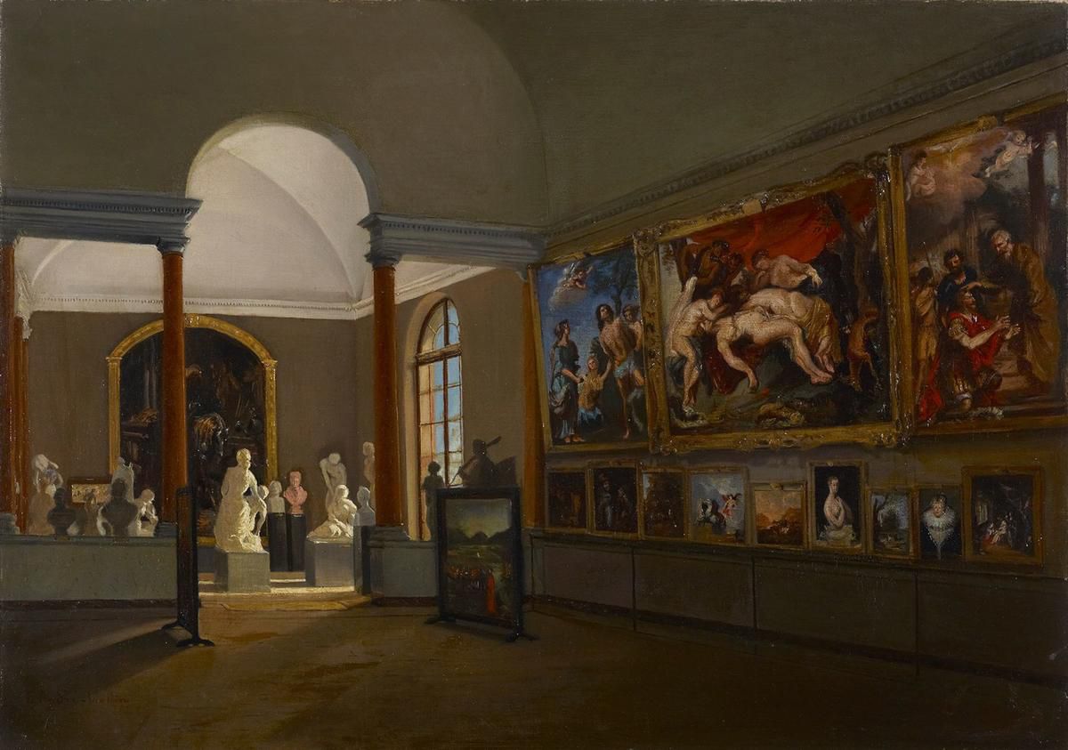 La collection permanente des beaux-arts actuellement au MAH dans le Musée Rath en 1865.