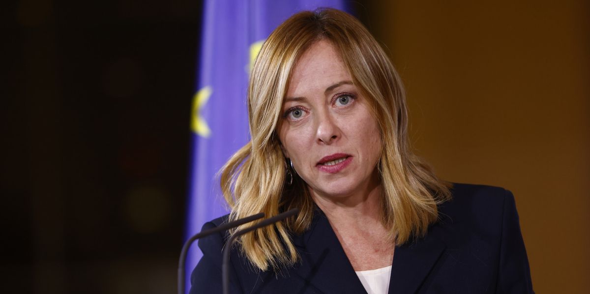 BERLIN, GERMANY - NOVEMBER 22: Italian Prime Minister Giorgia Meloni attends a press conference with German Chancellor Olaf Scholz (not pictured) at the Chancellery on November 22, 2023 in Berlin, Germany. The German and Italian governments are holding government consultations today at the Chancellery. Among the issues under discussion are economic relations, defence, security, as well as technology and innovation. (Photo by Michele Tantussi/Getty Images)
