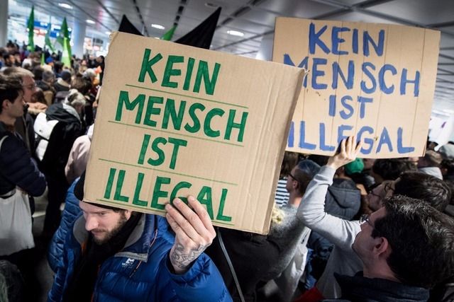 Manifestation contre le renvoi des demandeurs d'asile à Münich, le 22 février 2017.