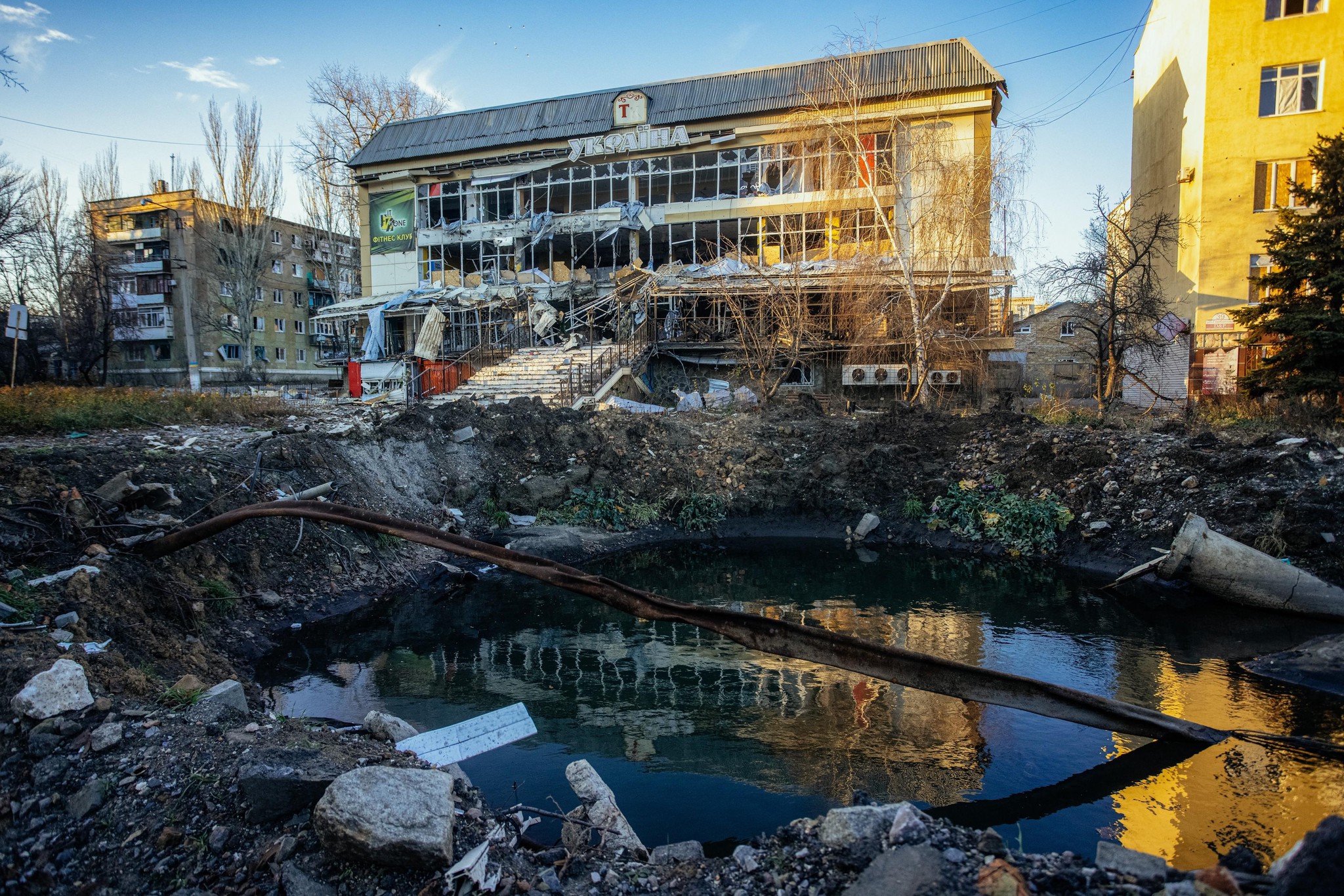La ville de Bakhmut, dans la région de Donetsk, en Ukraine, entièrement détruite par les combats entre Russes et Ukrainiens. 29 novembre 2022.