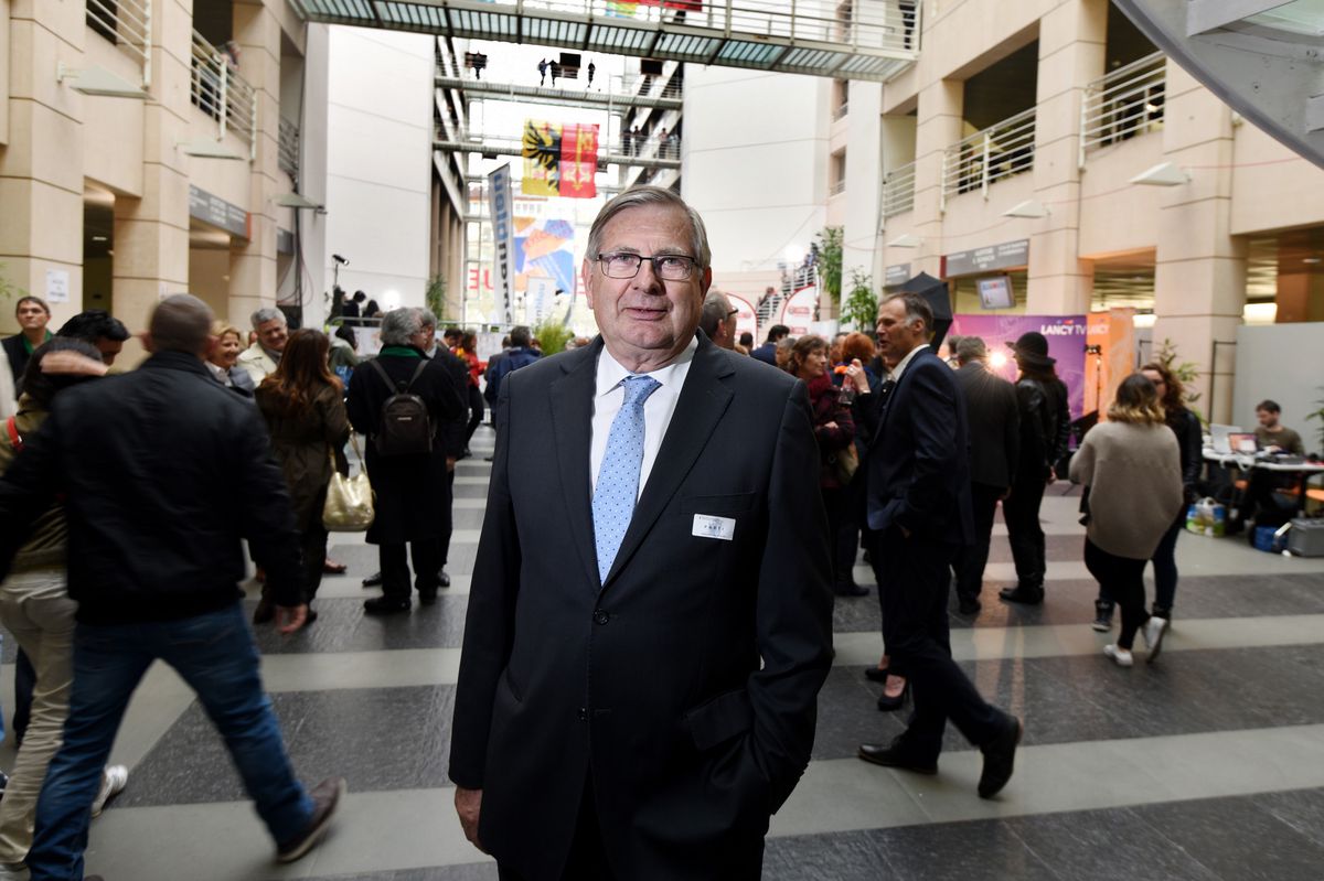 Genève, le 19 avril 2015. Uni Mail. Elections municipales 2015. François Mumenthaler, PLR Onex.Photo: Laurent Guiraud.