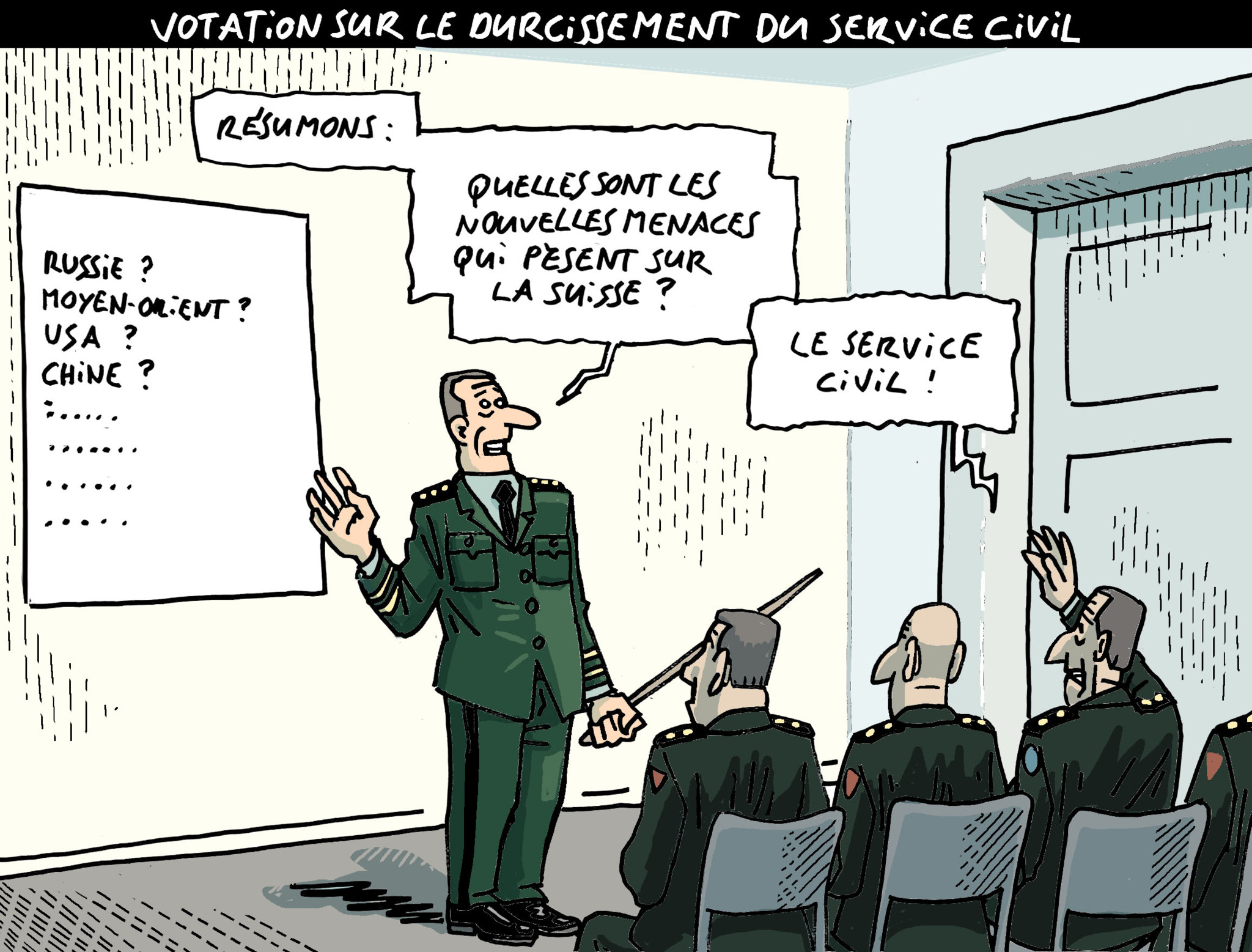 Dessin du 23 mai: Votation sur le durcissement du service civil