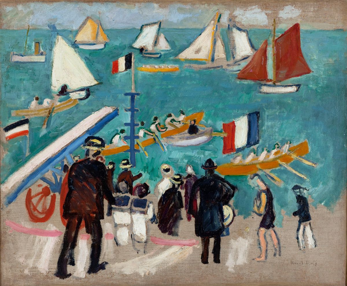 «Les régates» de Raoul Dufy, est l’une des nombreuses toiles venues de Paris à Martigny pour conter l’histoire des années fauves.