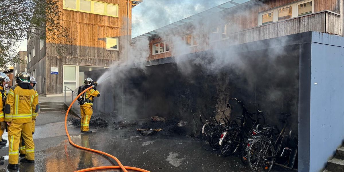 Petit-Saconnex: un incendie d&eacute;truit un couvert &agrave; v&eacute;los