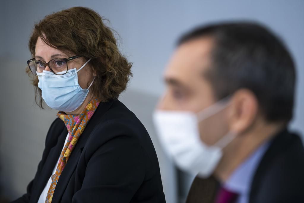 Aglaé Tardin, médecin cantonale, et Adrien Bron, directeur général de la Santé