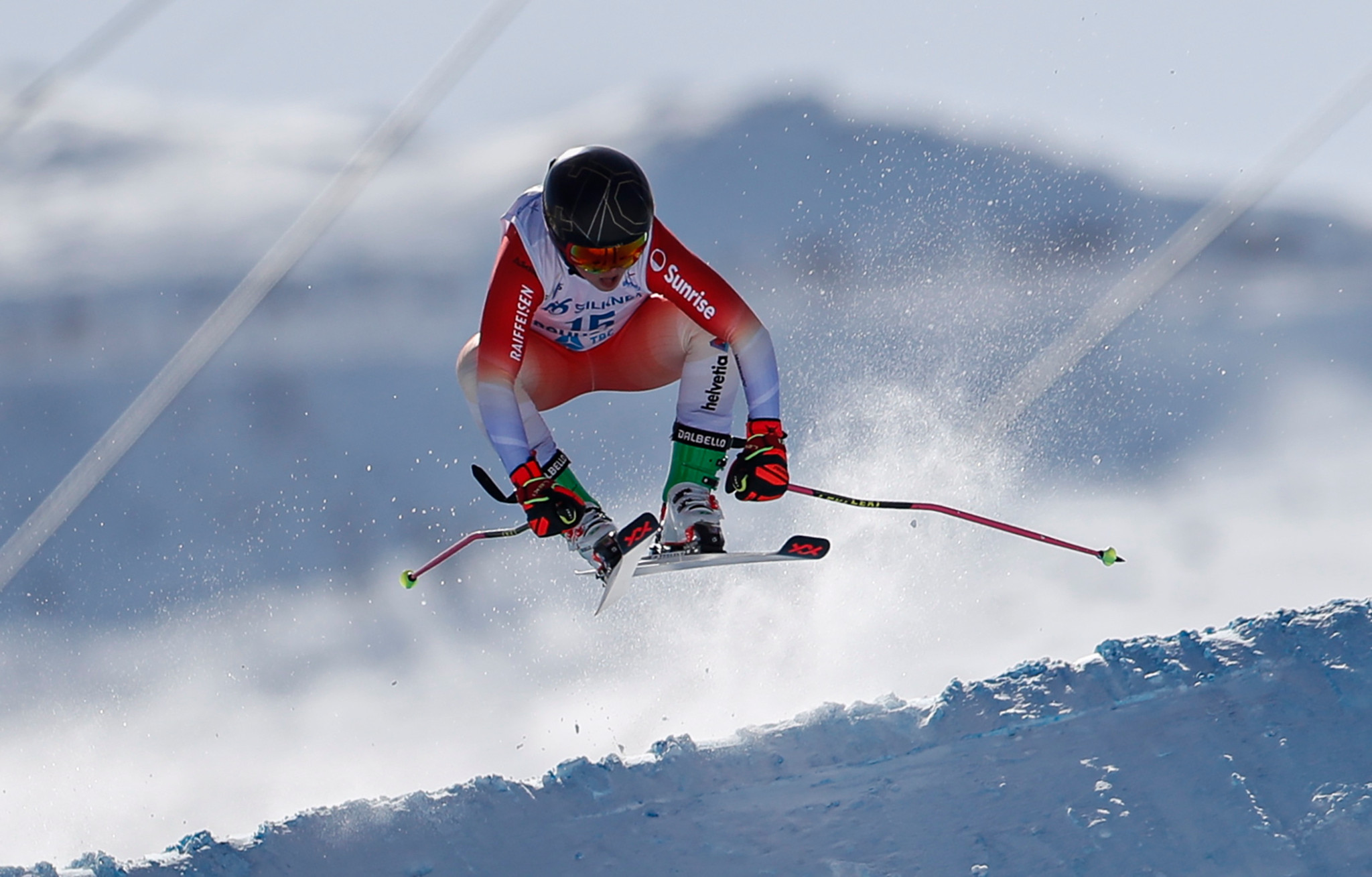 epa10488364 Sixtine Cousin of Switzerland in action during the Women's Ski Cross qualification competition at the FIS Snowboard, Freestyle and Freeski World Championships in Bakuriani, Georgia, 24 February 2023.  EPA/ZURAB KURTSIKIDZE