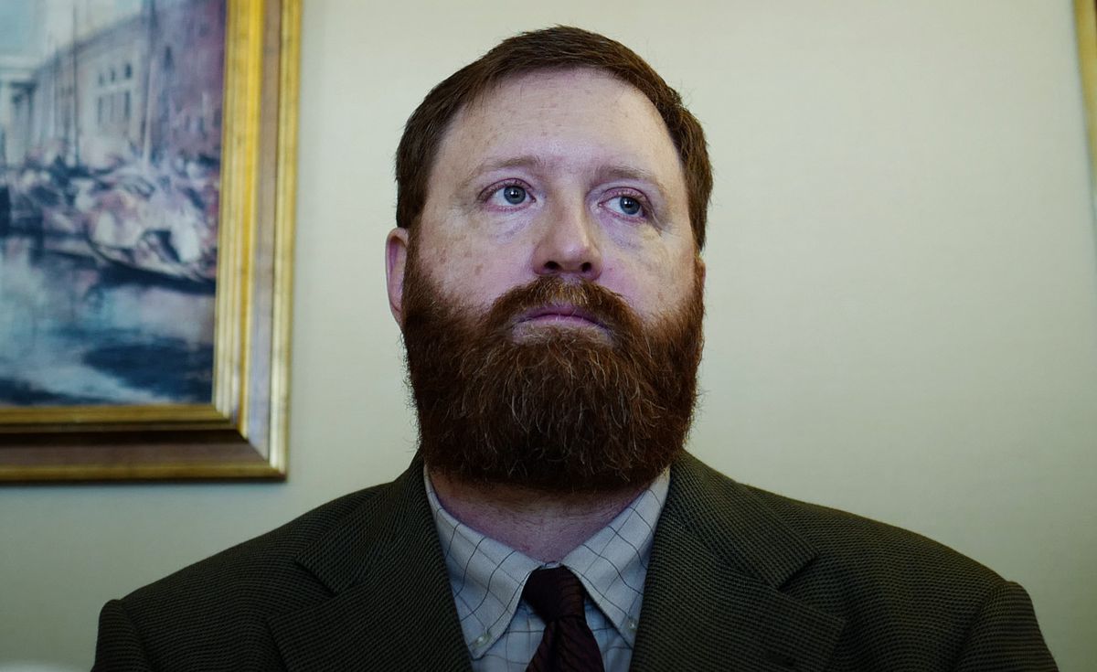 Genève, le 10 avril 2018. Conférence de presse ce mardi avec Erwin Sperisen. Photo: Laurent Guiraud