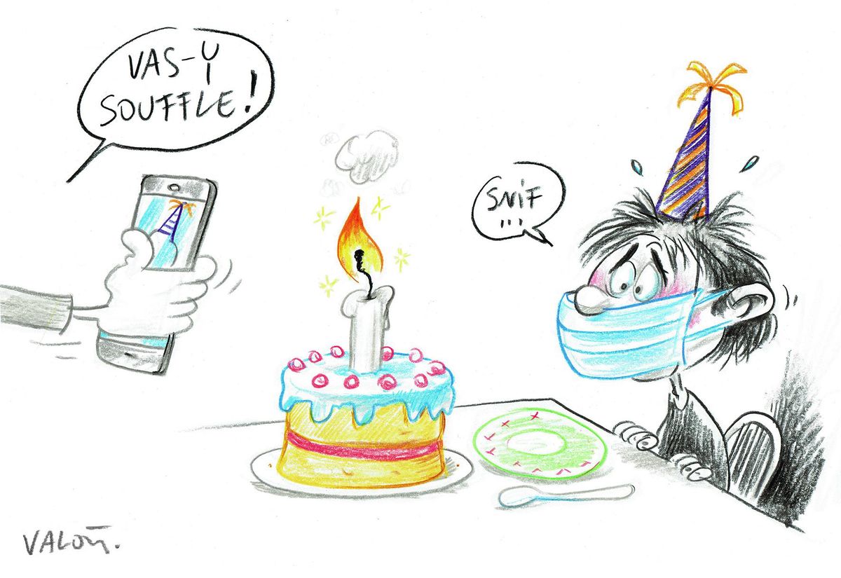 Le cap du millième abonné Instagram vu par notre dessinateur Valott