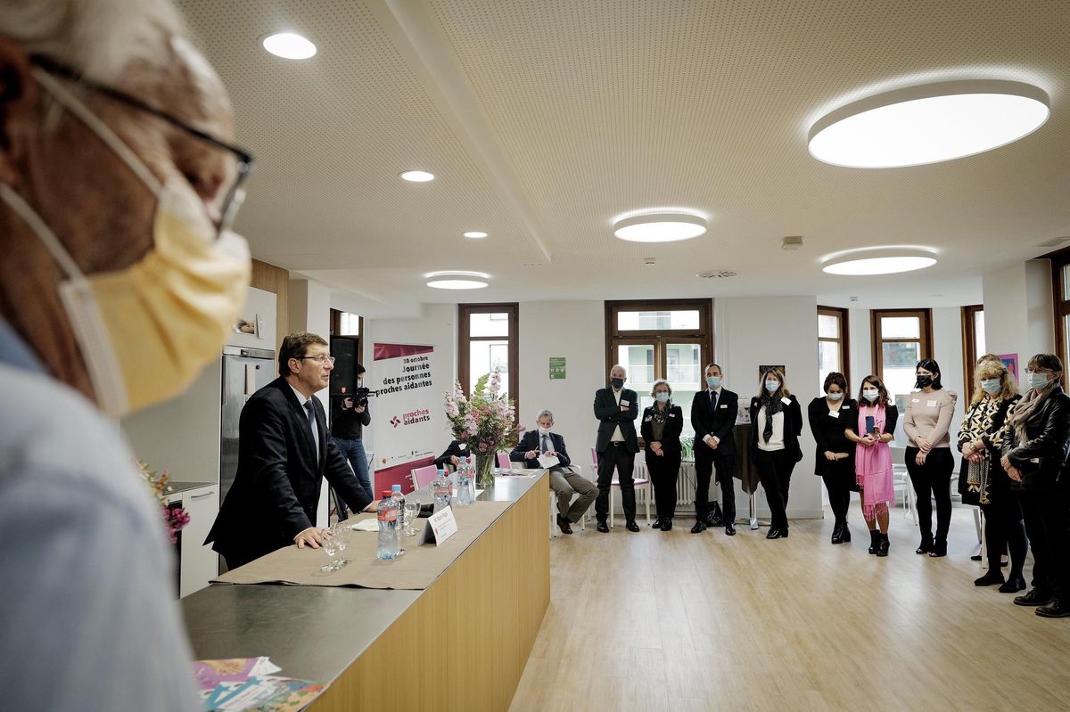 Le conseiller d'Etat Mauro Poggia, lors de l’inauguration. «. Photo: Laurent Guiraud