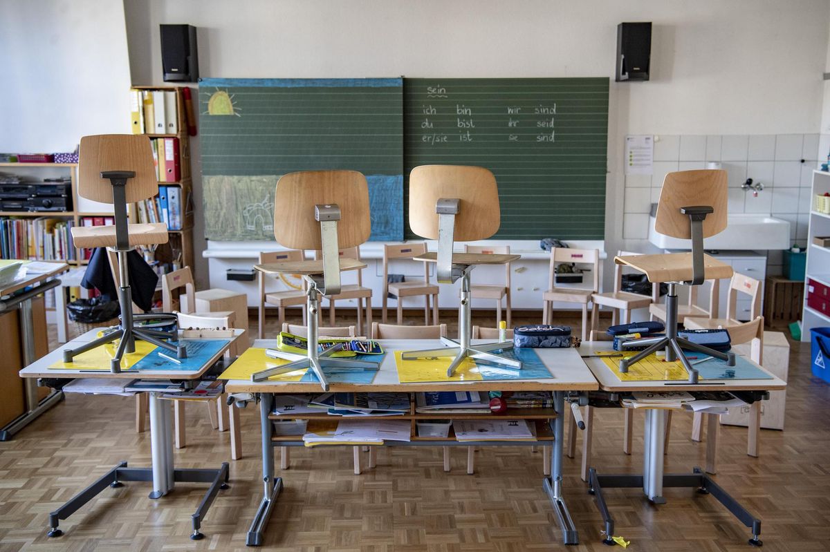 Une classe primaire, lors du semi-confinement au printemps 2020.