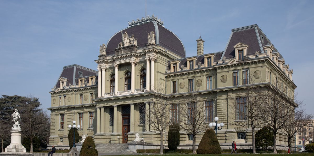 Le tribunal cantonal de Montbenon à Lausanne, photographié le 10 mars 2022. On voit la façade imposante avec ses colonnes et son architecture classique.
