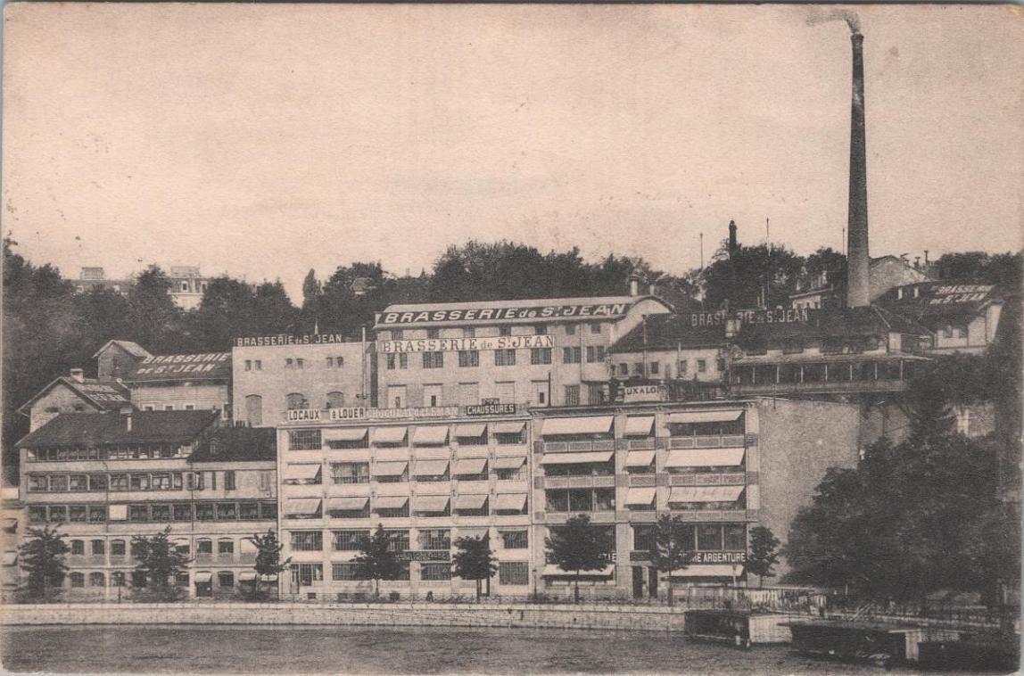 Les bâtiments de la brasserie de Saint-Jean, quai du Seujet.