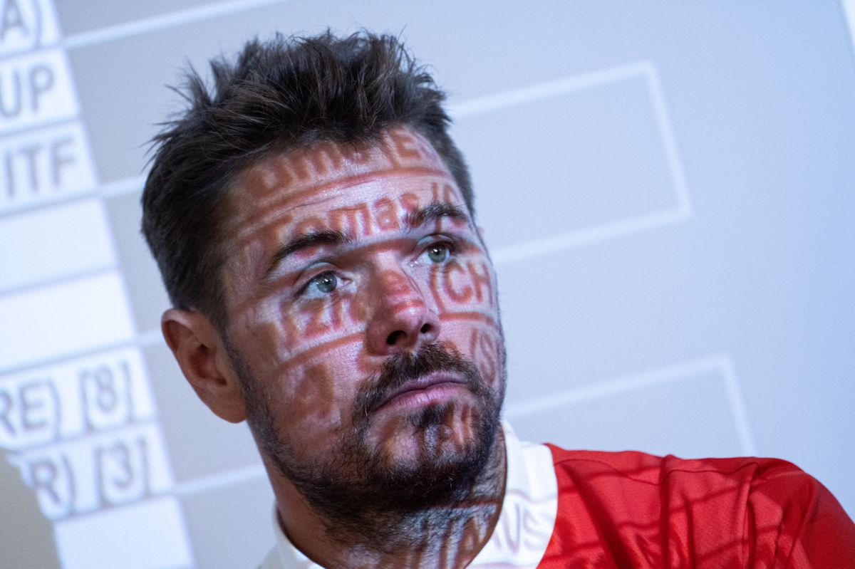 Stan Wawrinka de Suisse lors de la cérémonie du tirage au sort des Jeux olympiques de Paris 2024 au stade Roland-Garros.