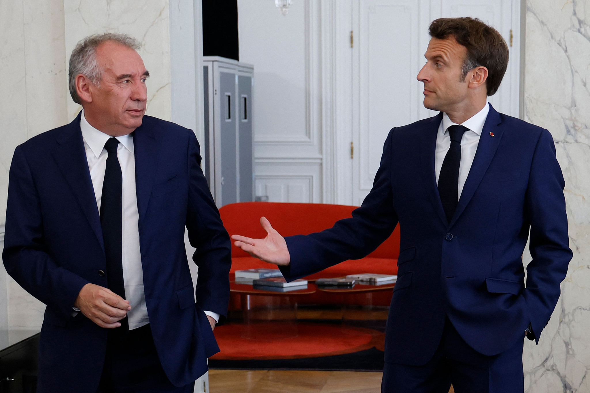 Le chef du MoDem Francois Bayrou et le président Emmanuel Macron, à l’Elysée, le 21 juin 2022.