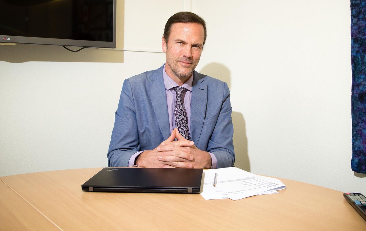 Genève, le 28 avril 2023.Ecole Internationale de Genève (Ecolint) : Hugues Conrad, directeur de l'établissement.