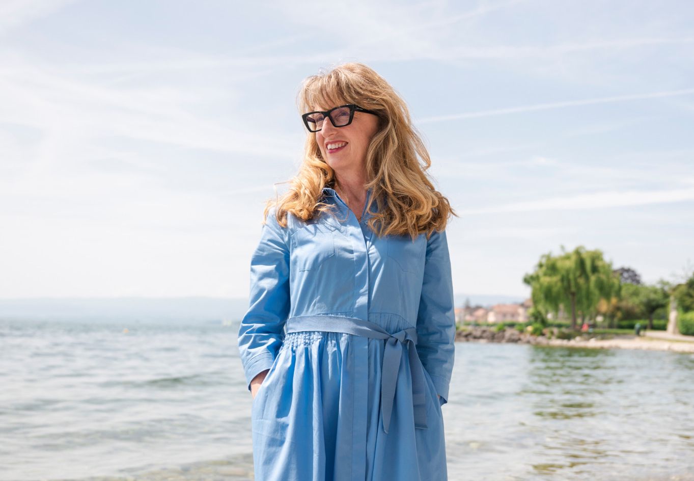 Lucia Mazzolai à la plage de Lutry. La médecin aime y venir tôt le matin.