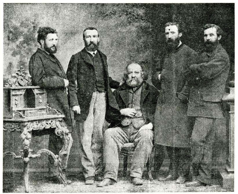 Le célèbre anarchiste Bakounine (au centre) a vécu plusieurs fois en Suisse et à Genève