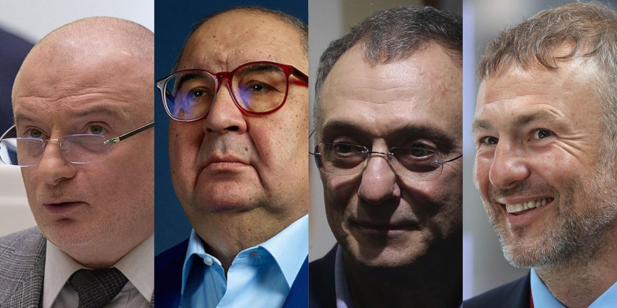 De gauche à droite: Andrei Klischas, Alicher Ousmanov, Suleyman Kerimov et Andreï Melnichenko.