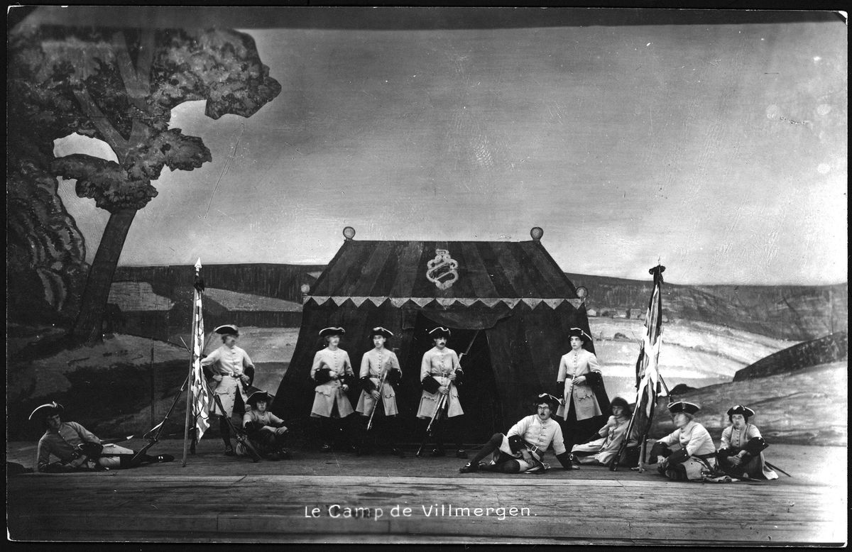 Anonyme, Représentation de la pièce de théâtre Davel à Mezières, carte postale,1923, coll. Musée Historique Lausanne