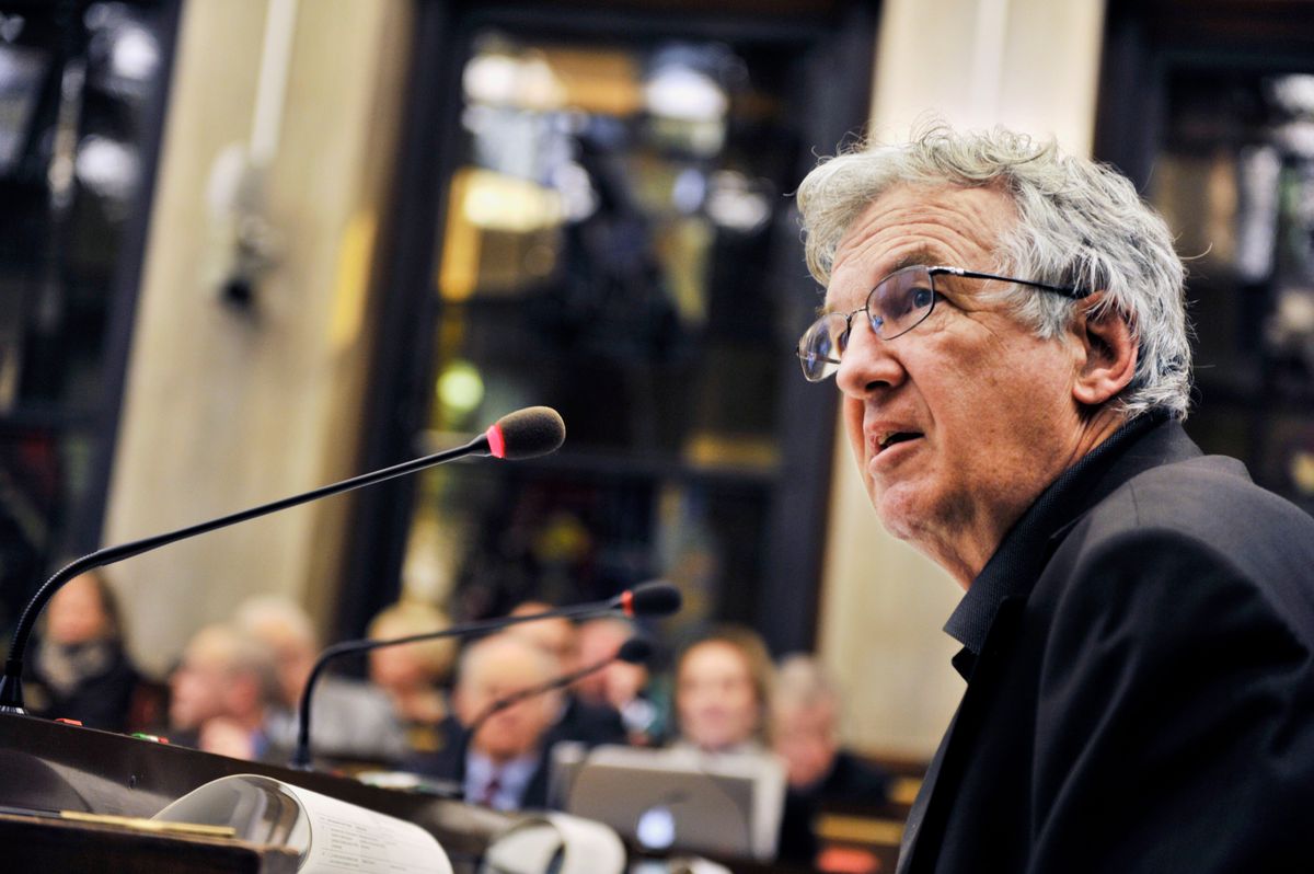 19/01/2012. Genève. Salle du Grand Conseil. Séance de l'Assemblée Constituante. Christian Grobet. Pierre Abensur/edipresse