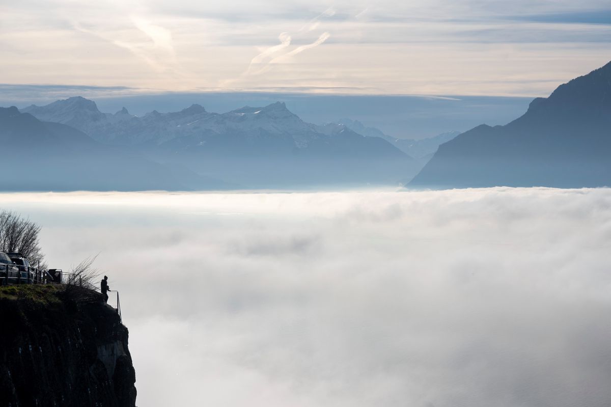 06 février  2024  Lavaux    brouillard sur le Léman   PHOTO PHOTO: Patrick Martin/24Heures   
