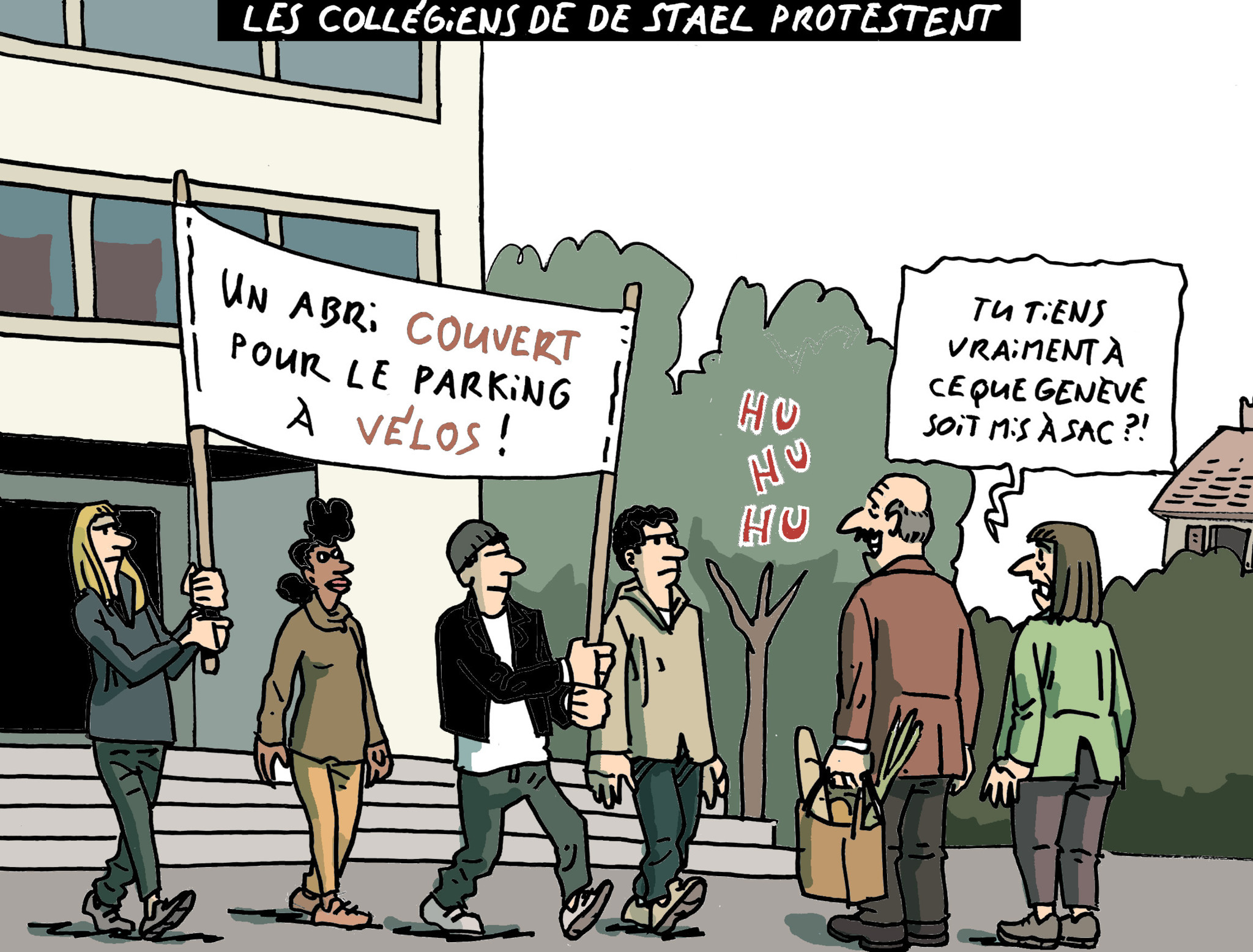 Dessin du 22 octobre: Protestations au Collège de Staël