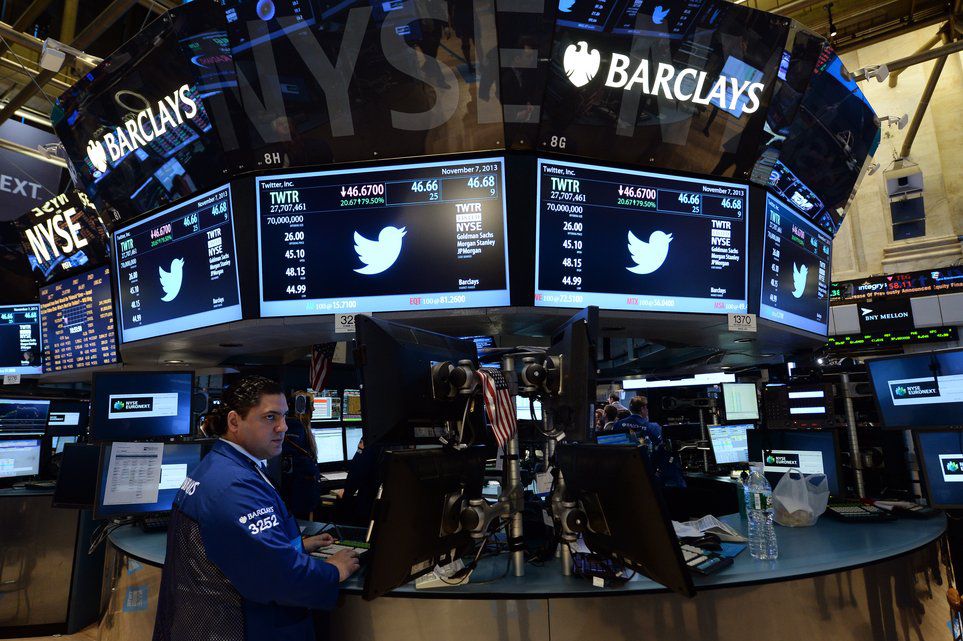 L'action «TWTR» a clôturé sa première séance sur le New York Stock Exchange (NYSE) à 44,90 dollars dollars. Cela représente un bond de 72,69%. (7 novembre 2013)