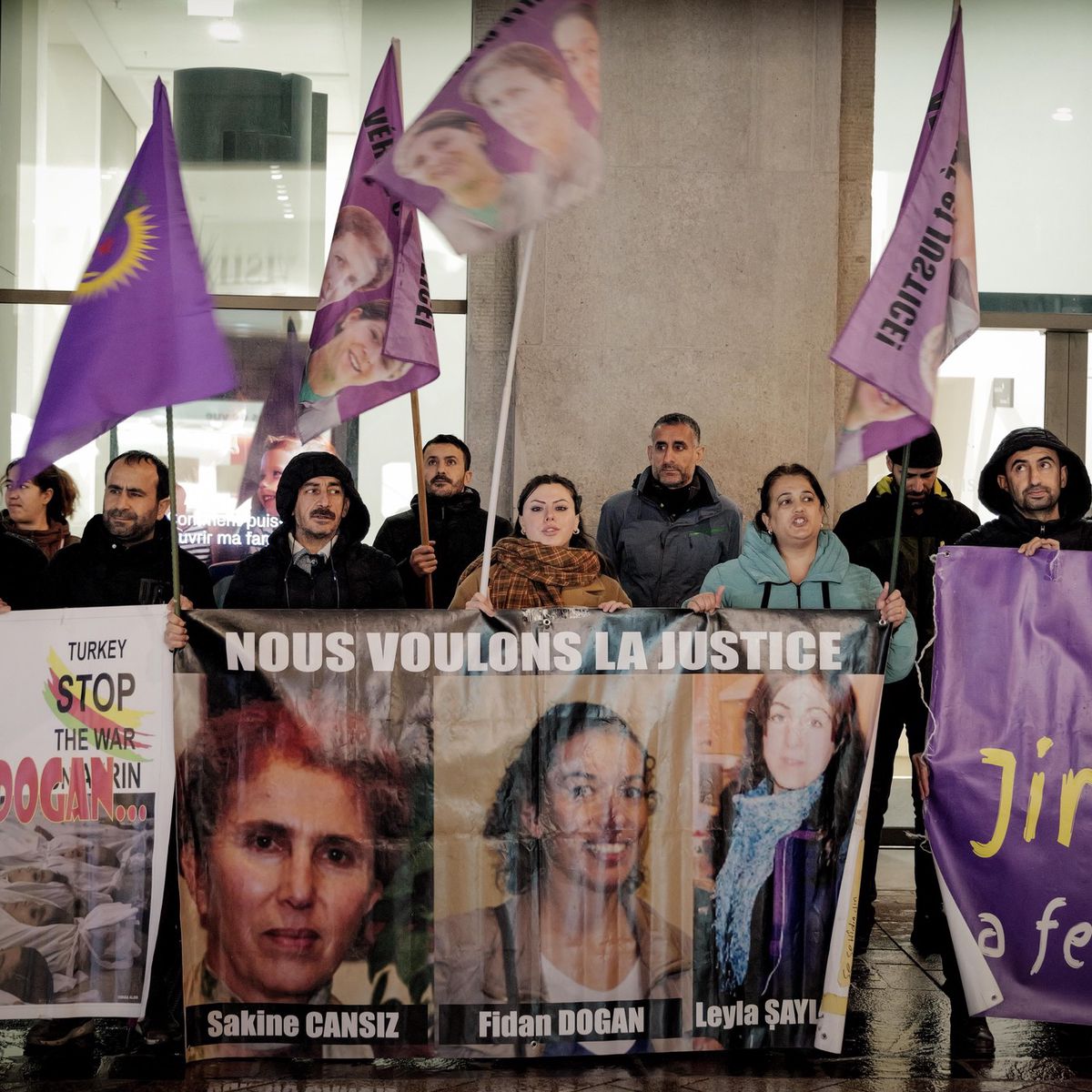 Genève, le 9 janvier 2025, rassemblement en soutien au peuple turc et en mémoire des femmes tuées en 2013 et 2022 à Paris.