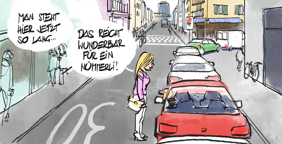 Traffic on Zurich's Langstrasse: The traffic jam came with the weekend