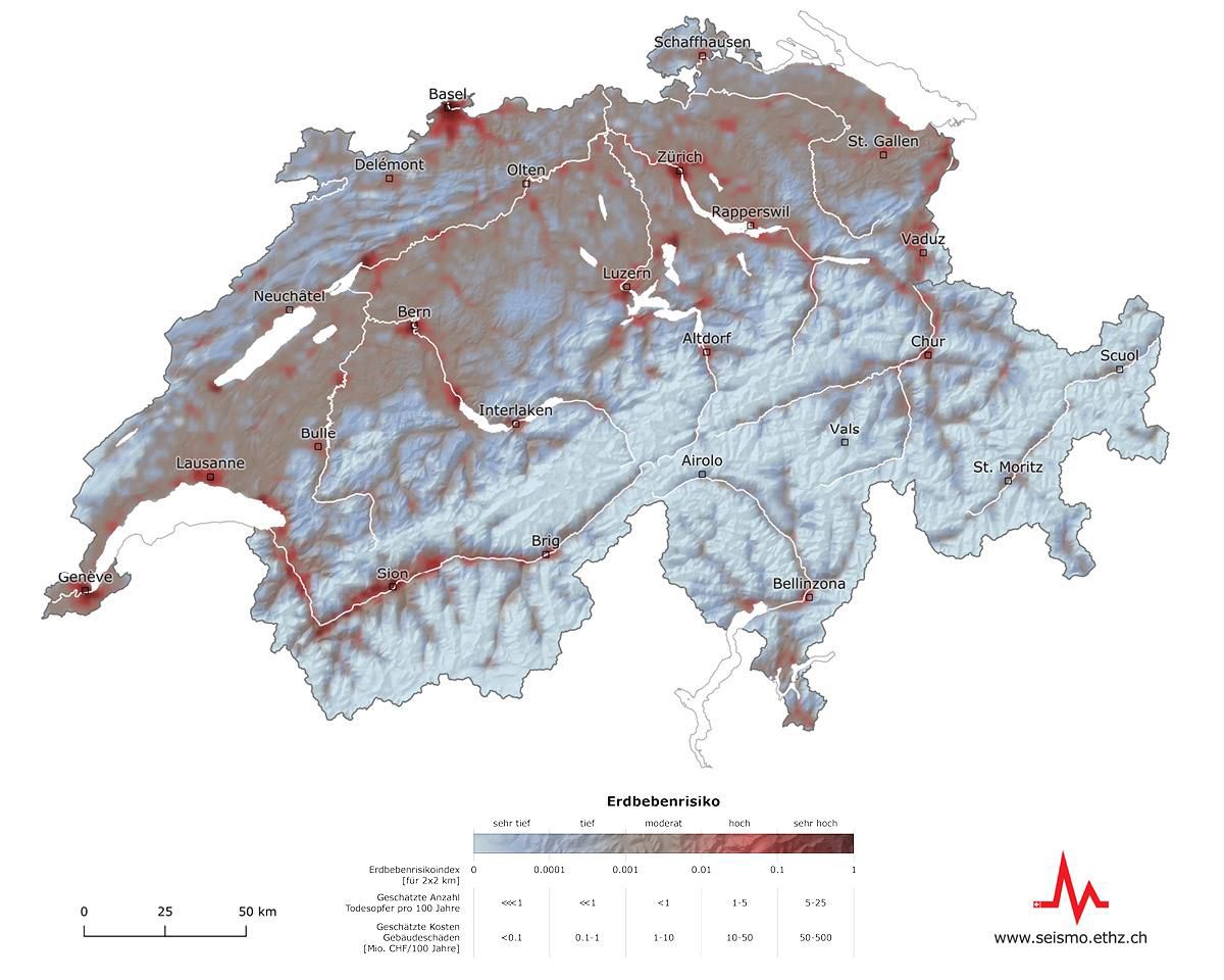 Erdbeben gehören neben Pandemien und Strommangellagen zu den grössten Risiken der Schweiz. Ein nun veröffentlichtes Erdbebenrisikomodell der Schweiz zeigt erstmals fundiert, wo die Schäden wie schwer ausfallen könnten. In Basel ist das Risiko besonders hoch. Erdbeben gehören neben Pandemien und Strommangellagen zu den grössten Risiken der Schweiz. Ein nun veröffentlichtes Erdbebenrisikomodell der Schweiz zeigt erstmals fundiert, wo die Schäden wie schwer ausfallen könnten. In Basel ist das Risiko besonders hoch.
