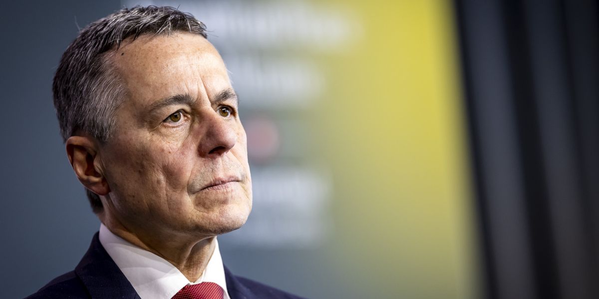 Swiss Federal Councillor Ignazio Cassis attends the Swiss closing press conference during the Summit on peace in Ukraine, in Stansstad near Lucerne, Switzerland, Sunday, June 16, 2024. Heads of state from around the world gather on the Buergenstock Resort in central Switzerland for the Summit on Peace in Ukraine, on June 15 and 16. (KEYSTONE/EDA/POOL/Michael Buholzer)