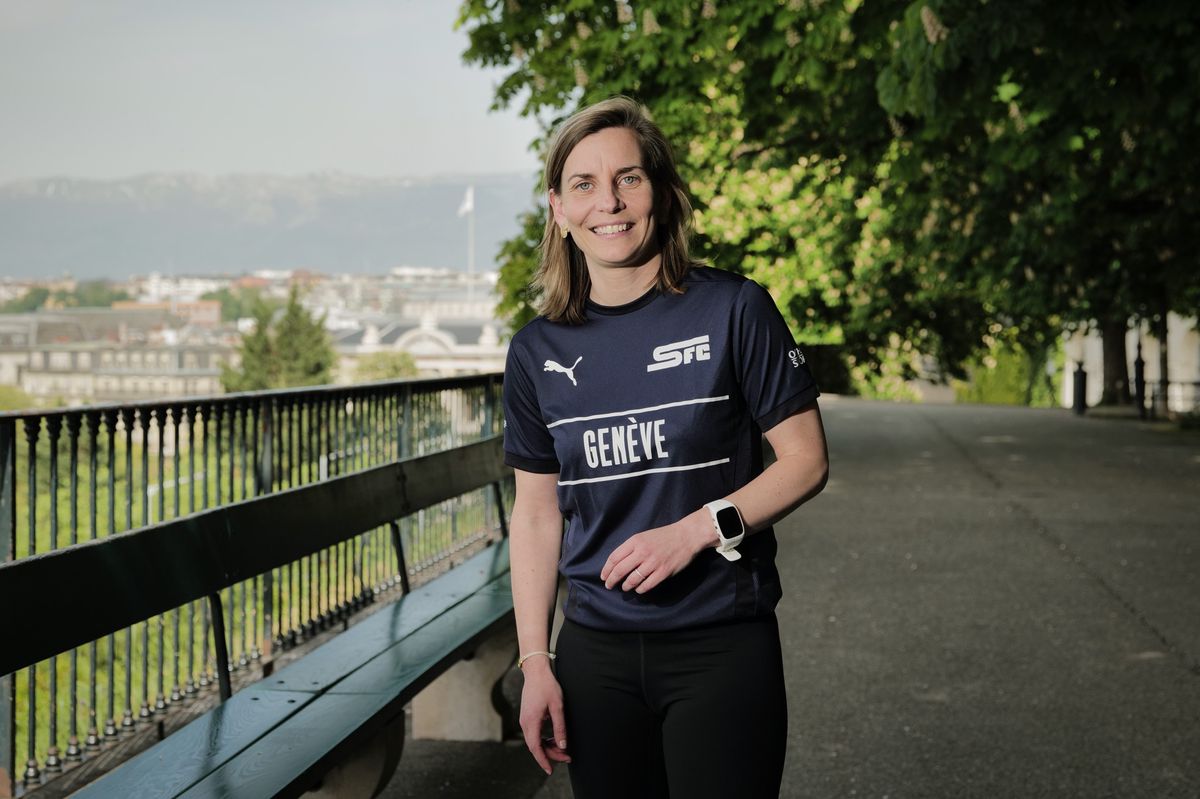 Genève, le 30 avril 2024. Promenade de la Treille, vieille-Ville. Rencontre avec avec Marie Barbey-Chappuis, conseillère administrative de la ville de Genève, pour parler avec elle du (semi) Marathon de Genève qui aura lieu les 4 et 5 mai.