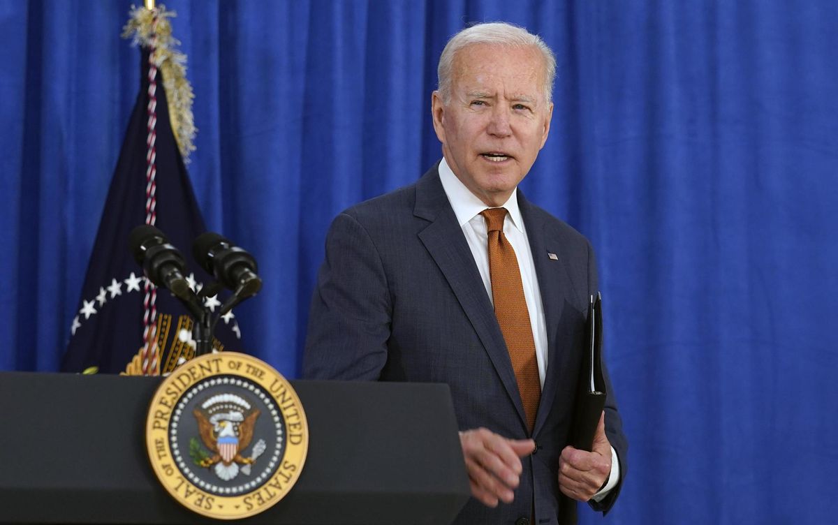President Joe Biden walks away after talking about the May jobs report from the Rehoboth Beach Convention Center in Rehoboth Beach, Del., Friday, June 4, 2021. (AP Photo/Susan Walsh)
Joe Biden
