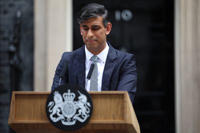 Farewell speech as prime minister: Rishi Sunak, whose Conservative Party was the big loser in the general election.