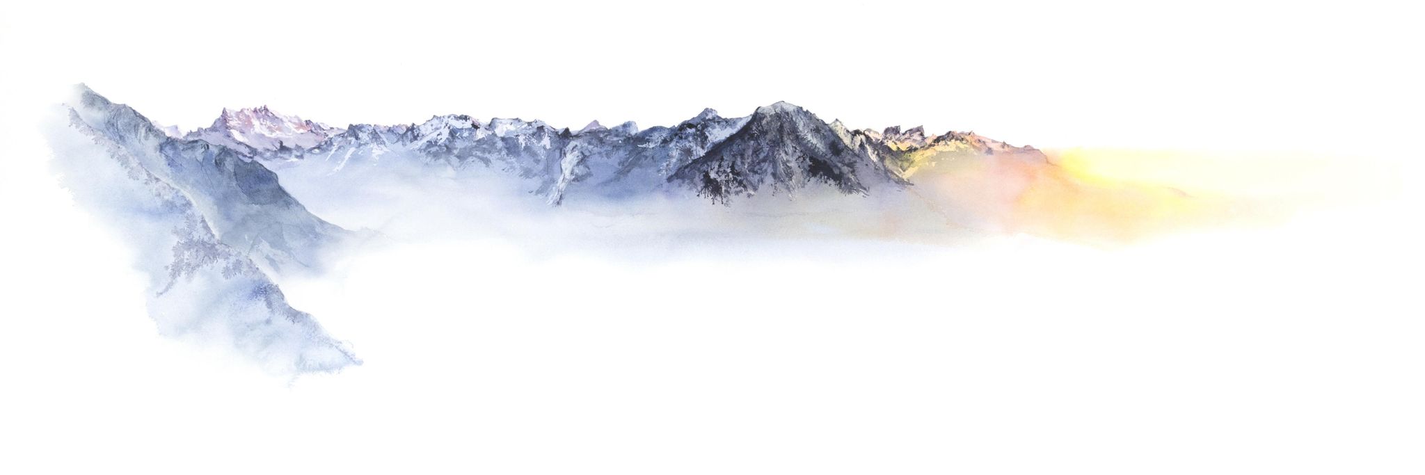 «Vue depuis Montreux», 50x150 cm,  2019.