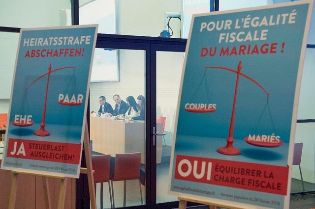 En février 2016, les Suisses ont refusé à 50,8% l'initiative «Pour le couple et la famille - Non à la pénalisation du mariage».
