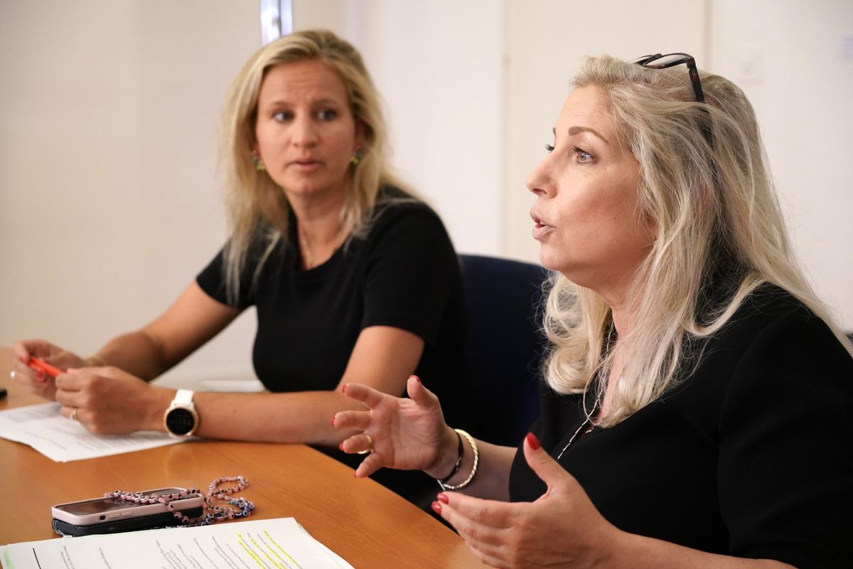 Geneve, le 02/08/2024. - Interview croisée de  Delphine Bachmann et  Nathalie Fontanet, conseillères d'Etat.