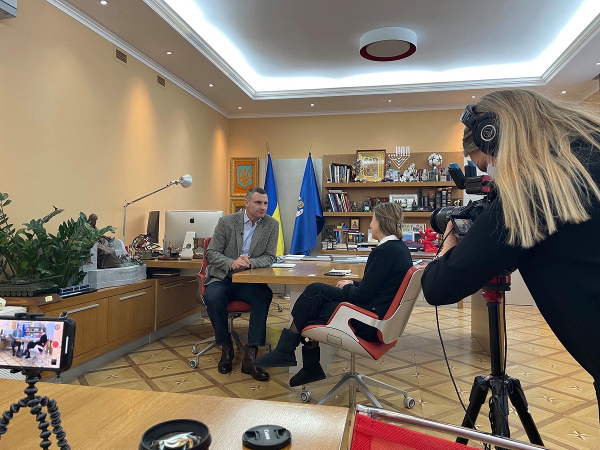 20 Minuten traf Witali Klitkschko in der ukrainischen Hauptstadt zum Interview im Bürgermeister-Büro.