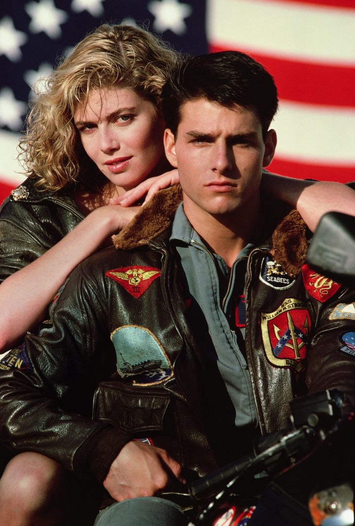 LOS ANGELES - MAY 16: TOP GUN, the top-grossing film of 1986 from Paramount Pictures, will be broadcast as a CBS SATURDAY NIGHT MOVIE, Saturday, May 14  on the CBS Television Network, and will be available to stream live and on demand on Paramount+*. From left is Kelly McGillis as Charlotte "Charlie" Blackwood and Tom Cruise as Lt. Pete "Maverick" Mitchell. Initial theatrical release May 16, 1986. Paramount Pictures. (Photo by CBS via Getty Images)