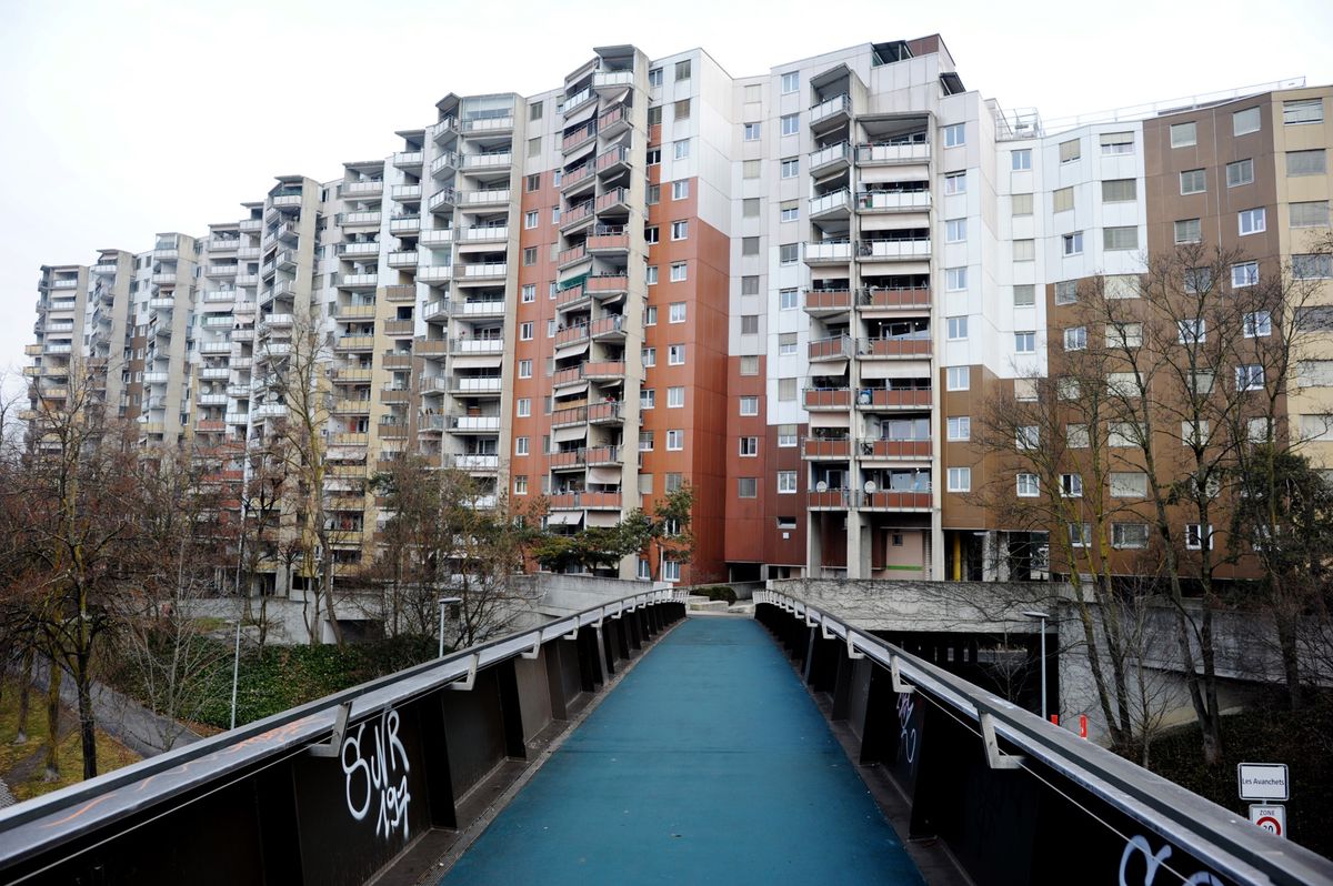 Genève, le 23 février 2012. Vernier. La voie verte, promenade depuis les Avanchets jusqu'à Vernier village, en passant par les bords du Rhône.Photo: Laurent Guiraud.