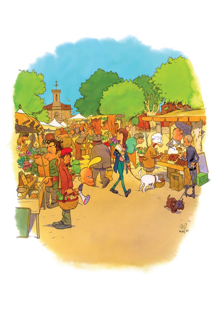 Titeuf sur la place du Marché, à Carouge. Un inédit de Zep pour la 2e édition de Carouge dessiné. Parmi les personnages, on reconnaît Valérie Martinez, avec laquelle l’auteur genevois forme le groupe musical The Woohoo.