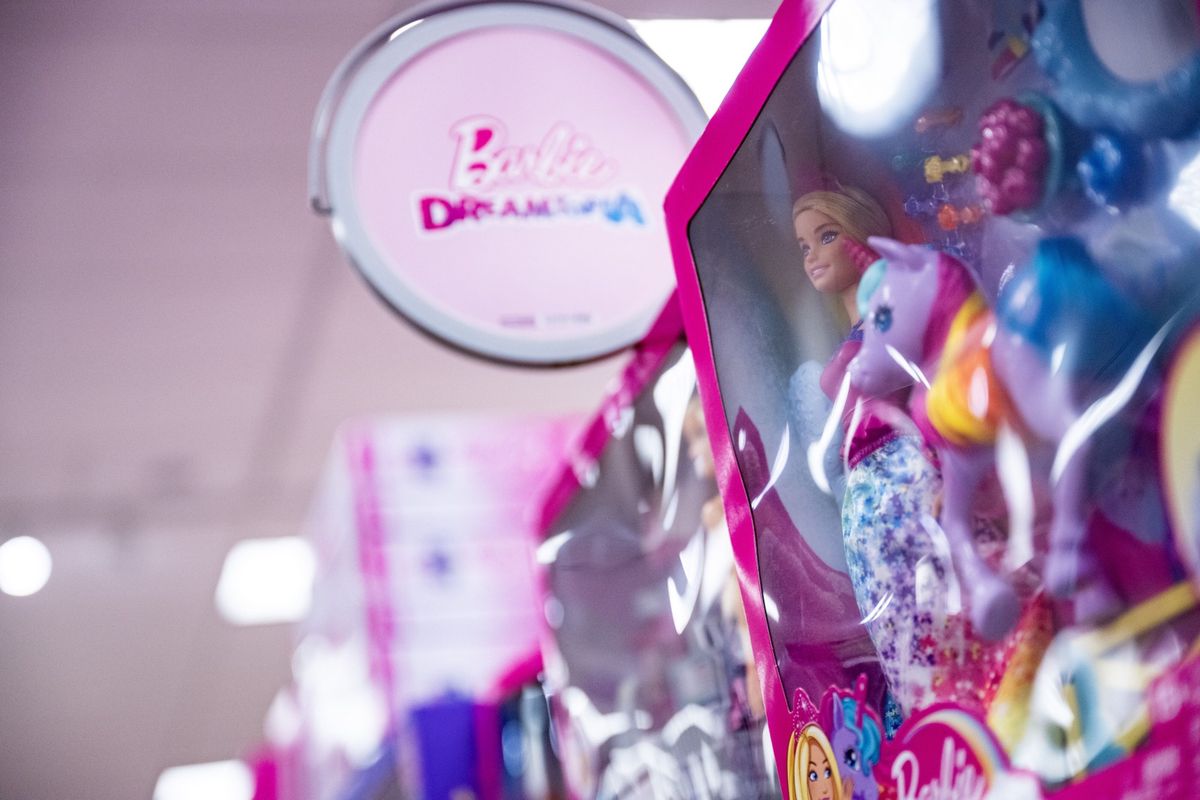 Mattel Inc. Barbie brand toys for sale at a Target store on Black Friday in Chicago, Illinois, US, on Friday, Nov. 25, 2022. US retailers are bracing for a slower-than-normal Black Friday as high inflation and sagging consumer sentiment erode Americans demand for material goods. Photographer: Christopher Dilts/Bloomberg