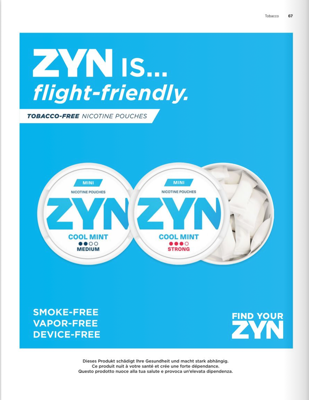 Swiss: la publicit pour la nicotine s'accroche dans l'avion