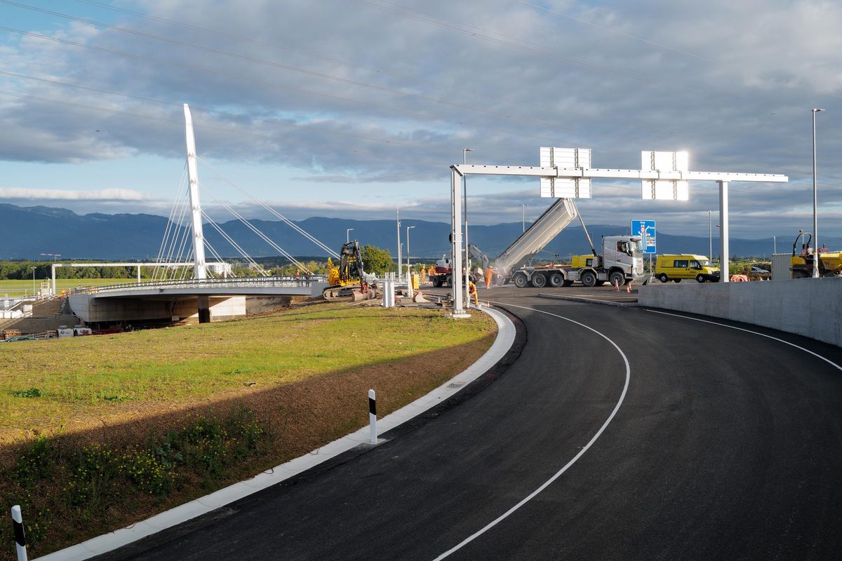Des travaux en 2021, sur l’autoroute à la hauteur du Grand-Saconnex.