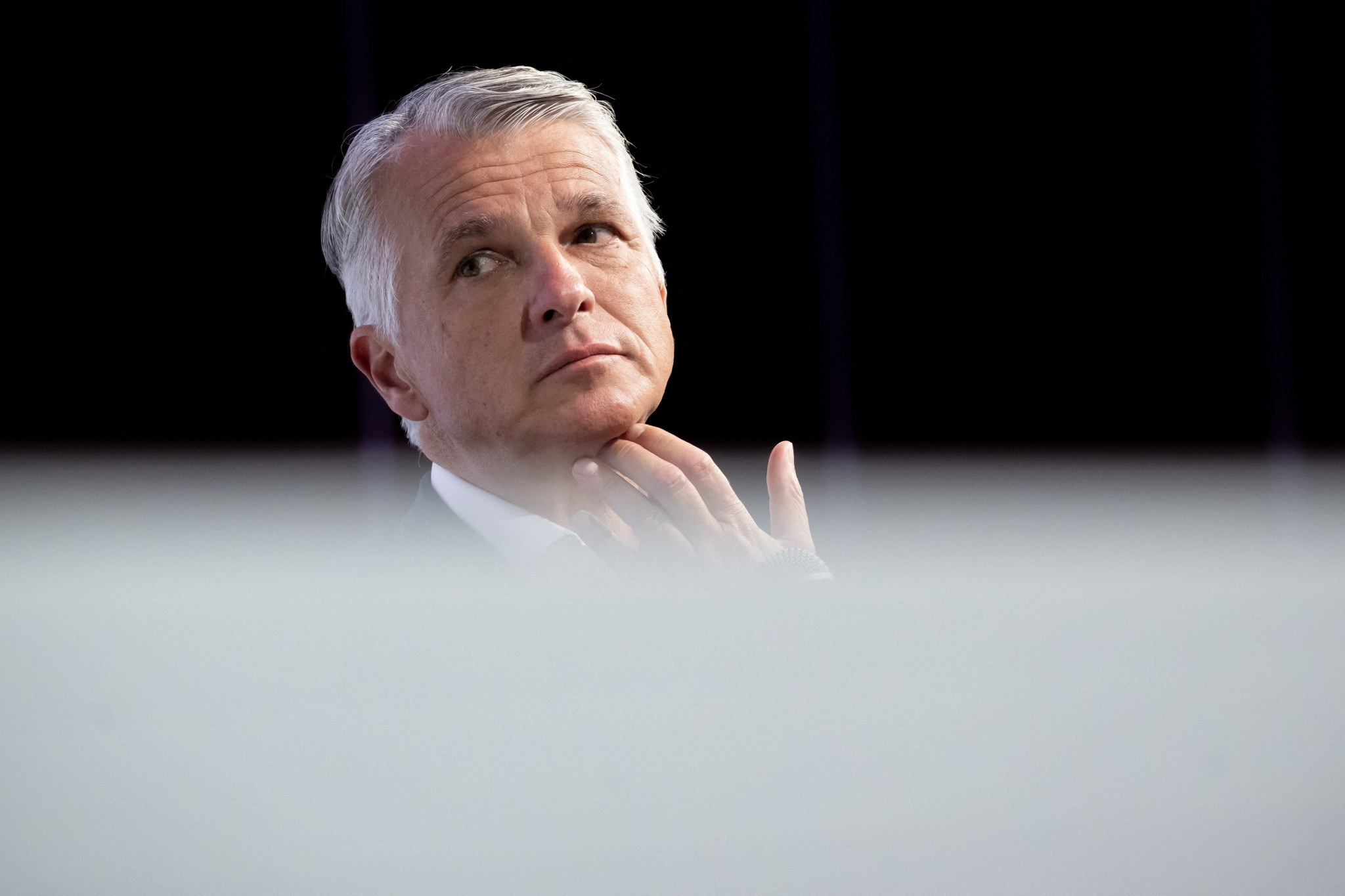 Sergio Ermotti, chief executive of UBS multinational investment bank and financial services company, attends the opening of a four-day Building Bridges Summit on sustainable finance, in Geneva, on October 2, 2023. (Photo by Fabrice COFFRINI / AFP)