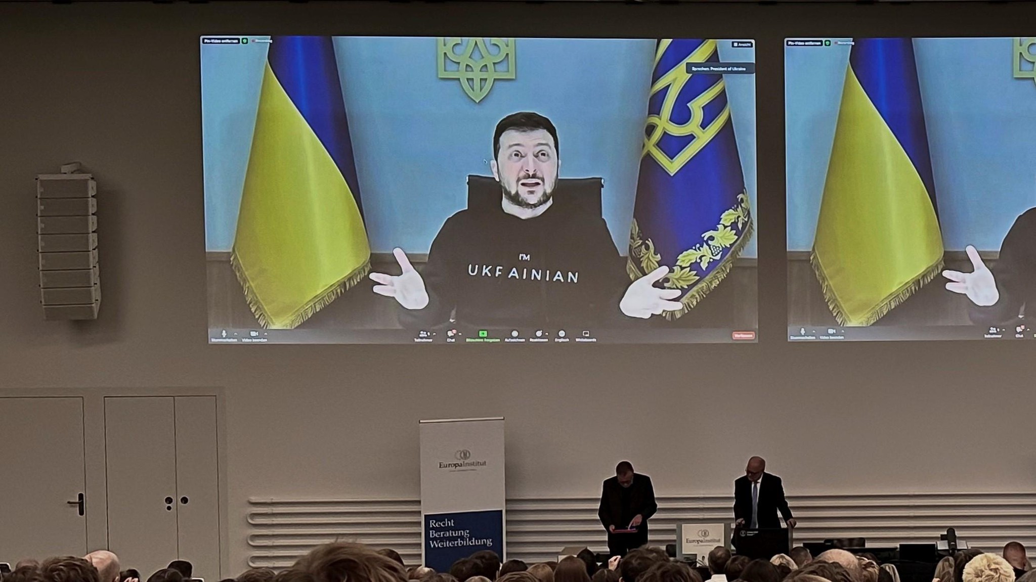 Stiess auf viele Fans: Der Videoauftritt von Wolodimir Selenski an der Uni Zürich