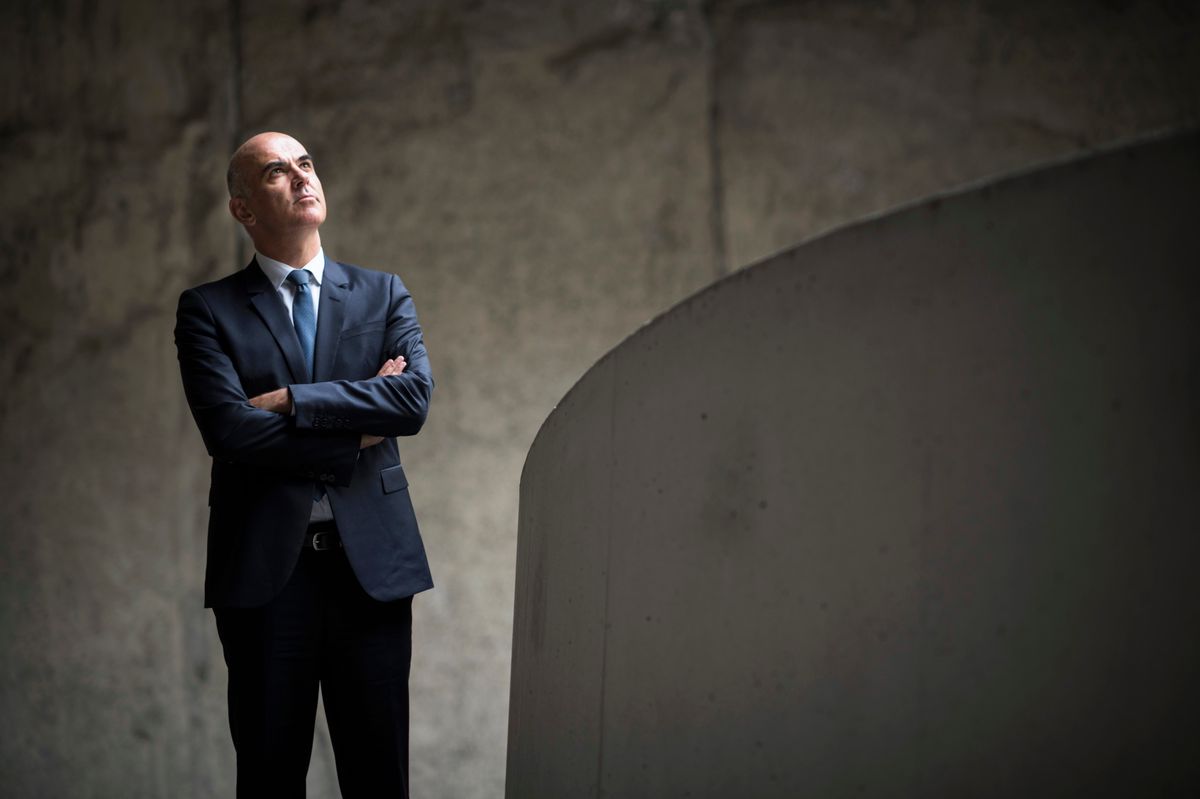 Alain Berset In New York, mit Sumoringern, ganz einfach cool Tages